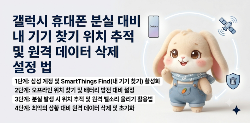 갤럭시 휴대폰 분실 대비 내 기기 찾기 위치 추적 및 원격 데이터 삭제 설정 법