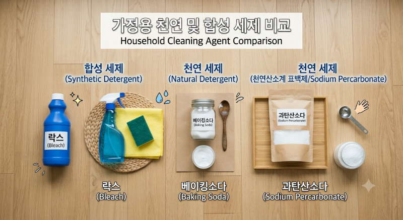 락스 vs 베이킹소다 vs 과탄산소다, 제대로 구분해서 쓰고 계신가요?