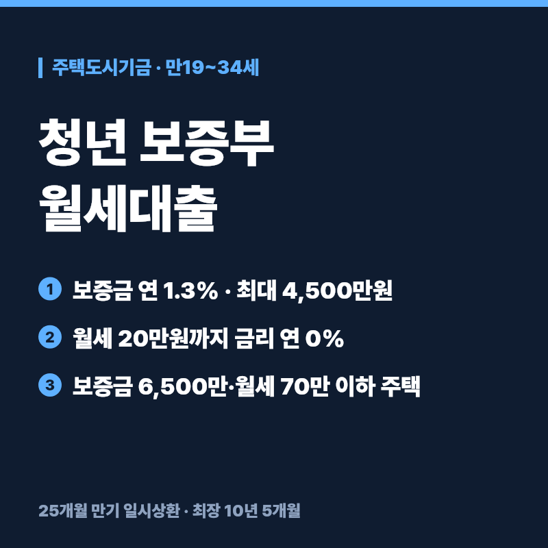 청년전용 보증부월세대출 조건과 한도, 월세 20만원까지 무이자인 이유