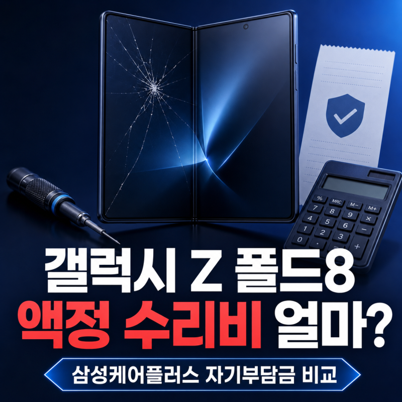 갤럭시 Z 폴드8 액정 수리비 얼마?｜실사용자 경험 기준 삼성케어플러스 자기부담금 실제 계....
