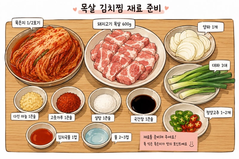 밥도둑 목살 김치찜 레시피