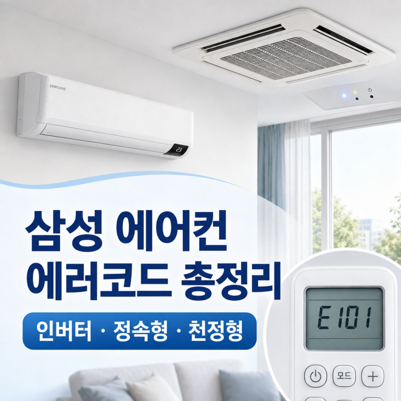 삼성 에어컨 에러코드 총정리｜인버터·정속형·천장형 램프 점멸 코드집