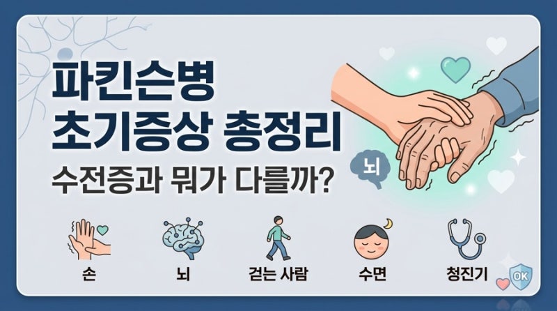[건강 정보] 파킨슨병 초기증상 총정리 | 수전증과 차이·전조 증상·병원 가야 할 신호까지 ....