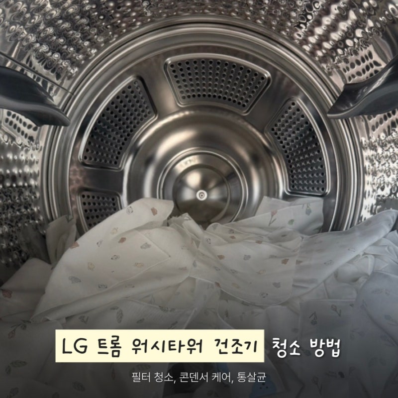 신생아 빨래 준비 ⋰ LG 트롬 워시타워 건조기 청소 방법 (필터 청소, 콘덴서 케어, 통살균)