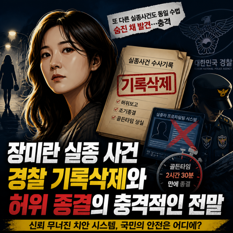 <b>제주도</b> 장미란 <b>실종 여성</b> 기록 삭제한 경찰 알고 보니 또 다른 허위 ....