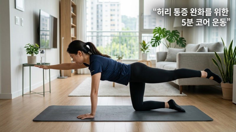 허리 통증 완화 코어 운동 5분 루틴, 버드독·데드버그 하는 법