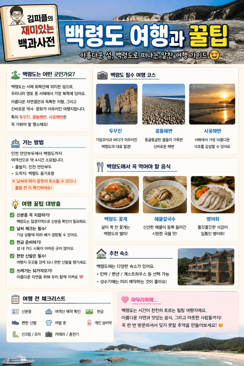 백령도 여행과 꿀팁 총정리