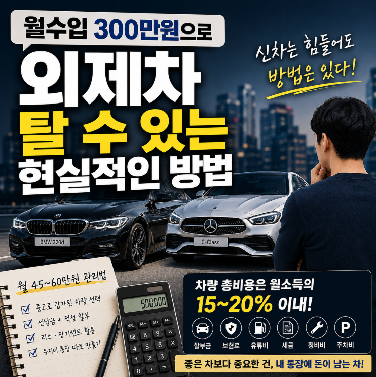 월수입 300만원으로 외제차 탈 수 있는 방법?