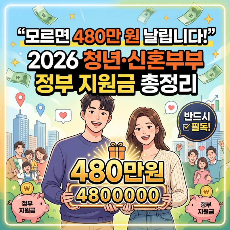 "모르면 480만 원 날립니다!" 2026 청년·신혼부부 정부 지원금 총정리