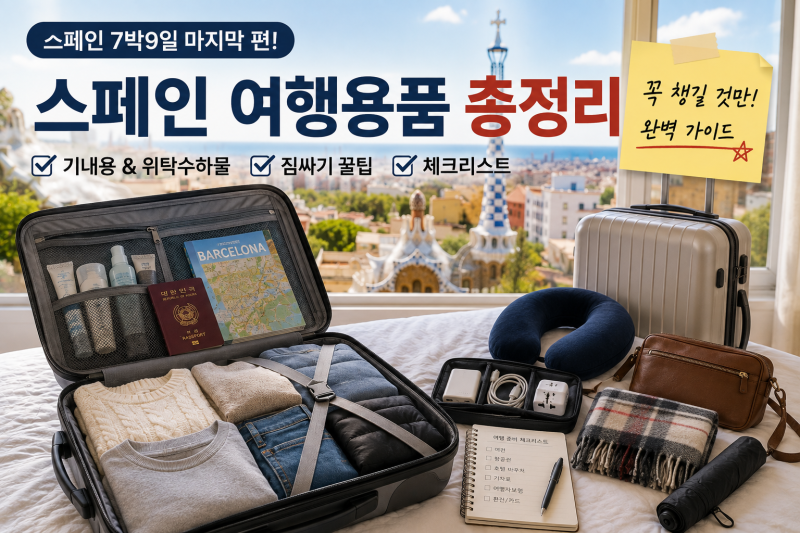 스페인 여행용품 총정리｜7박9일 캐리어 짐싸기