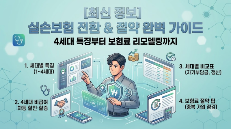 실손보험 전환 및 보장 완벽 가이드: 4세대 실비 특징부터 보험료 절약 꿀팁까지