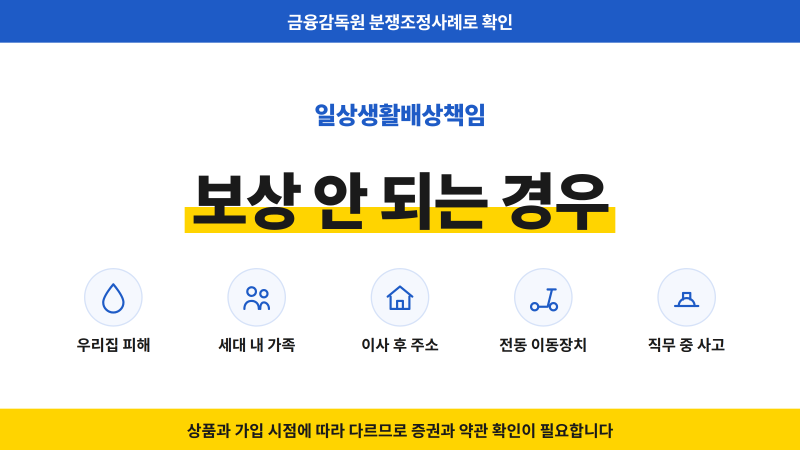 일상생활배상책임 보상 안 되는 경우｜금감원 사례 8가지
