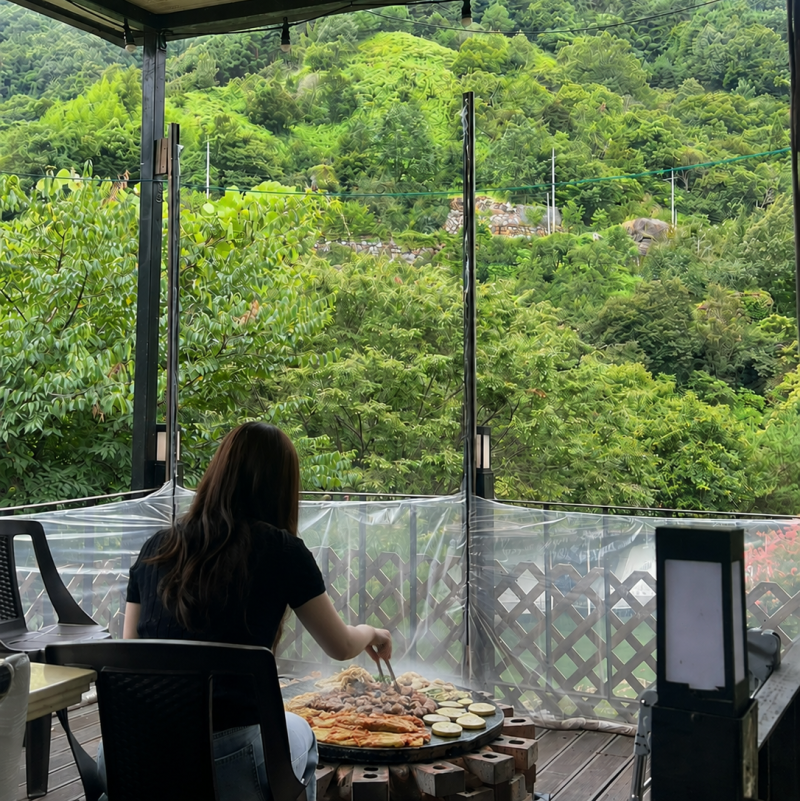 구례 숙소 지리산 시크릿가든 펜션 돌판 바베큐에 애견동반 가능