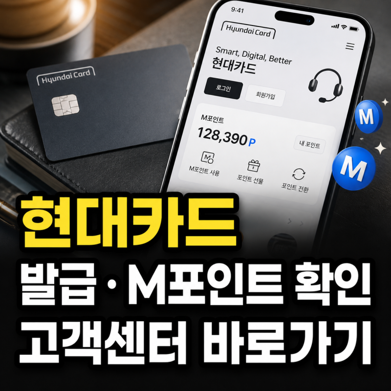 현대카드 홈페이지 바로가기 카드발급 M포인트 고객센터 안내
