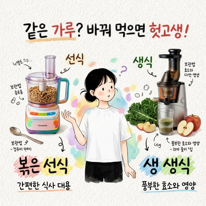 같은 가루인 줄 알고 바꿔 타면 헛먹음 선식 생식 차이 알고 먹는법 보관법 종류 타는법