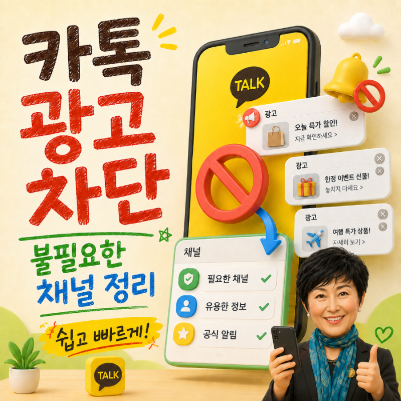 스마트폰활용 카카오톡광고제거및 체널 삭제 추가방법 평생교육강사협회 디지털성장교실
