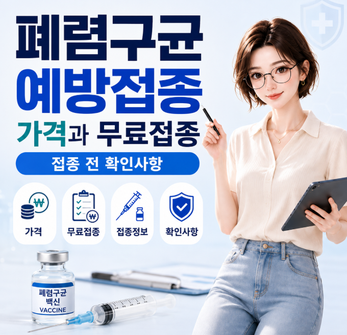 폐렴구균 예방접종 가격과 무료접종｜접종 전 확인사항