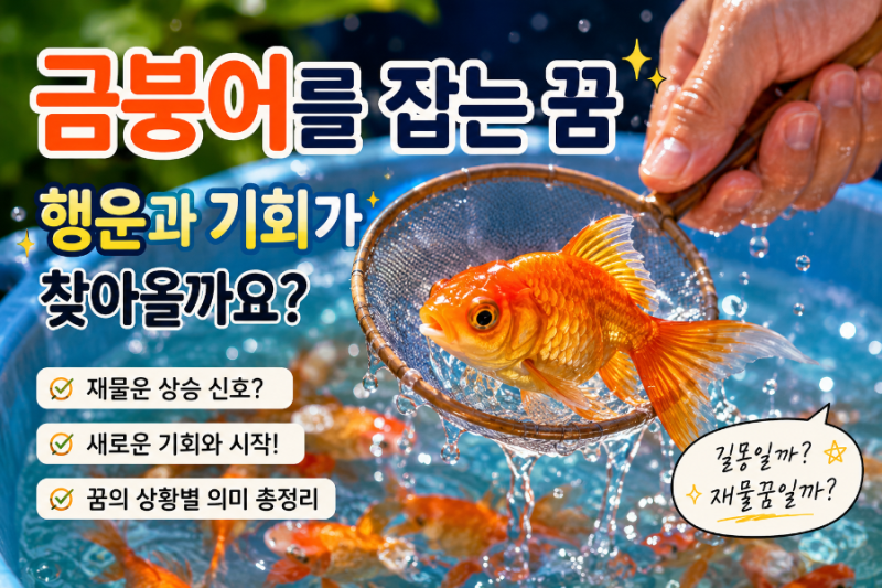 금붕어를잡는꿈 행운과 기회가 찾아올까요?