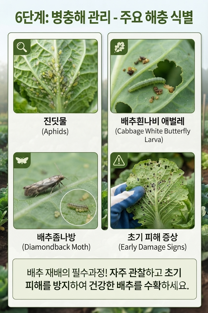 김장배추 벌레 잡는 법｜배추좀나방·배추흰나비·진딧물 구별과 관리