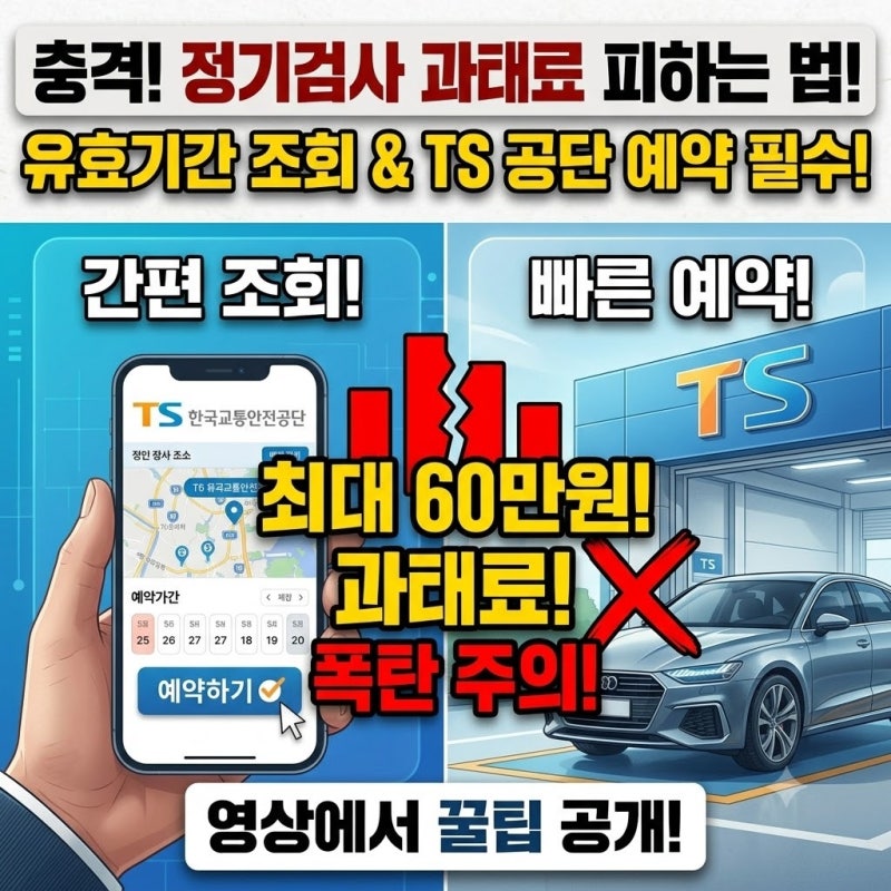 자동차 정기검사 기간 놓치면 과태료 폭탄? 1분 조회법·검사 주기·수수료 감면 대상 총정리