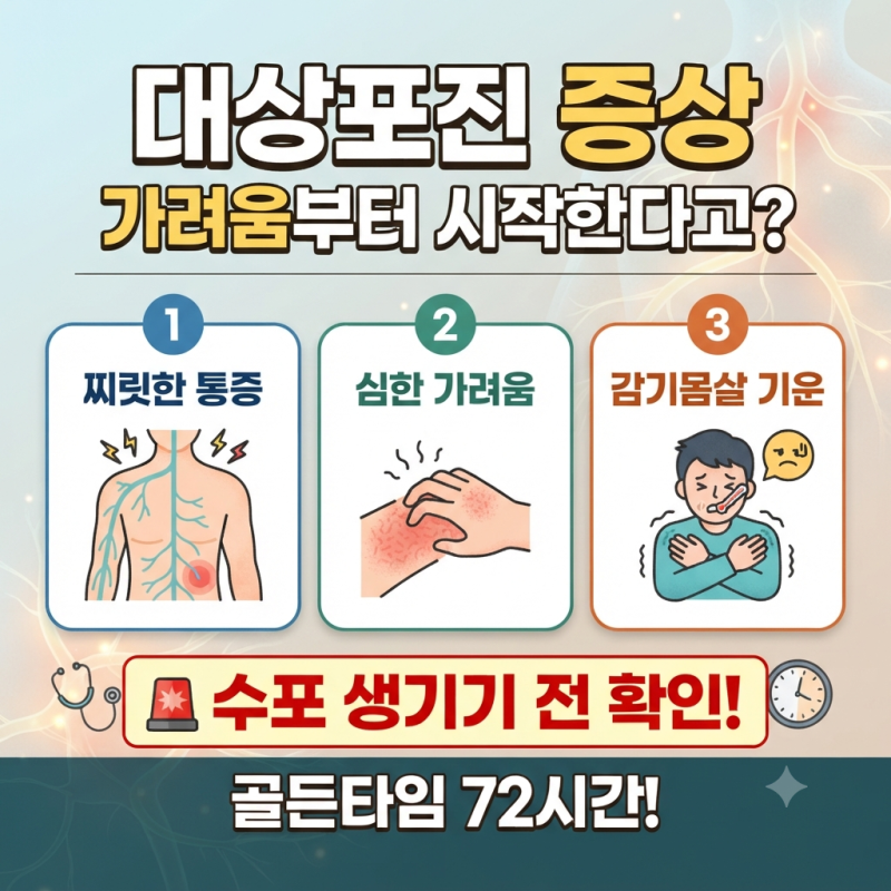 대상포진 증상, 가려움부터 시작한다고? 수포 생기기 전에 확인해야 할 3가지