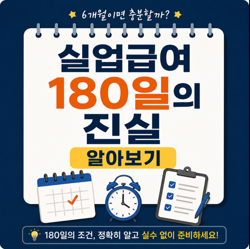 2026 실업급여 180일 조건, 6개월 근무하면 받을 수 있을까?