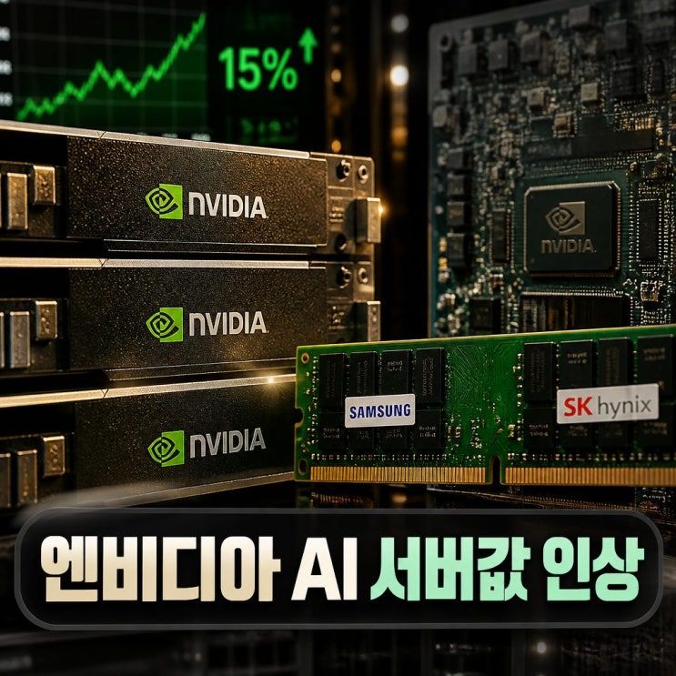 <b>엔비디아 AI 서버값 인상</b> 15% 예고, 메모리난 여파
