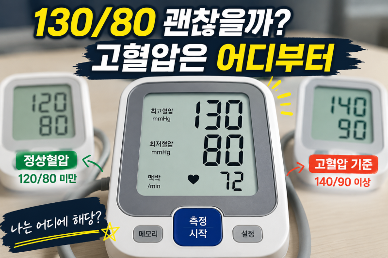혈압 정상수치 범위｜120/80·130/80·140/90 어디부터 고혈압일까?
