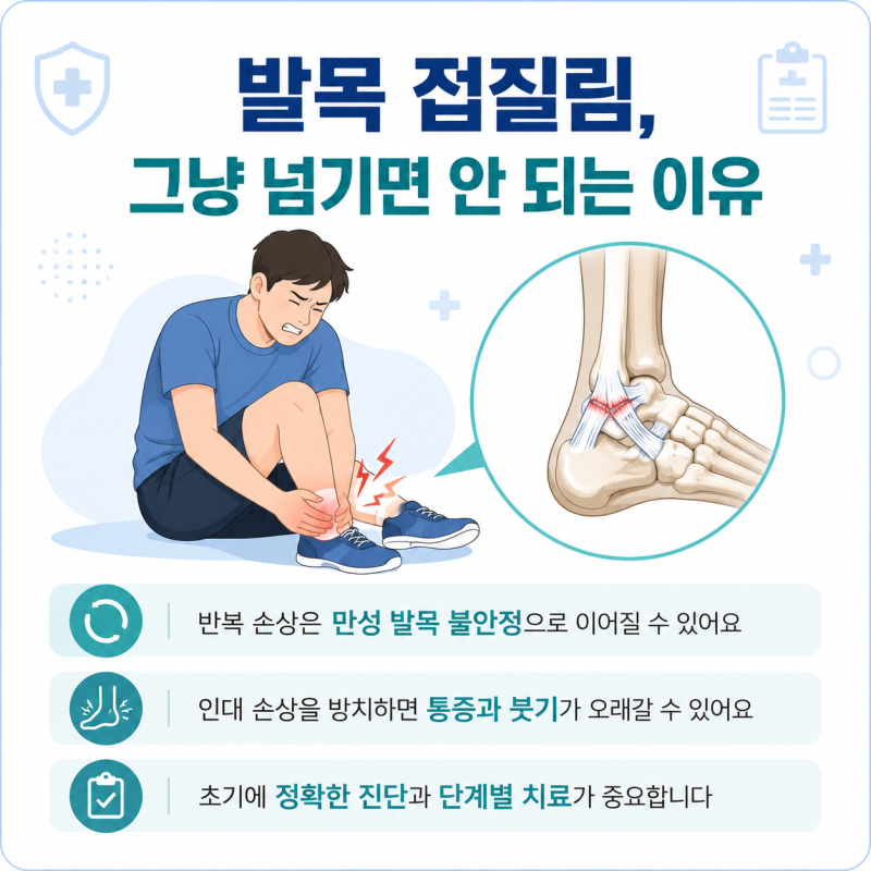 은평구 발목, 발목 접질림 그냥 넘기면 안 되는 이유