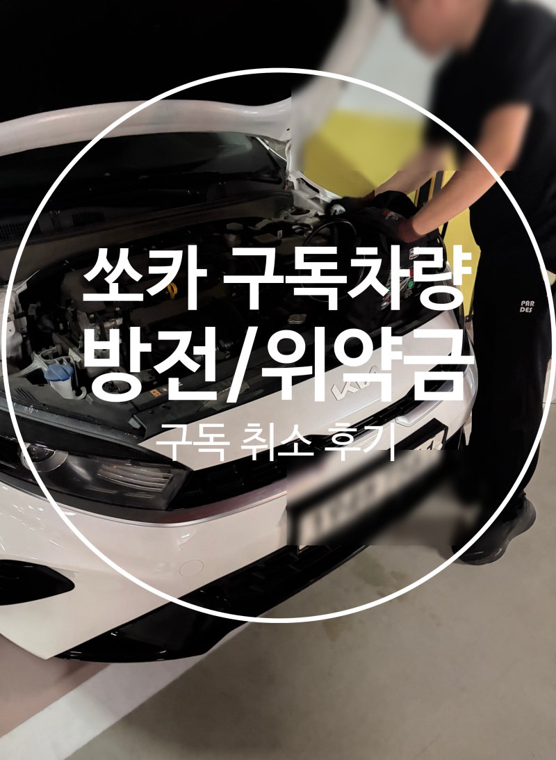 [쏘카 구독4개월 후기]3번 방전 이후 구독 취소 /위약금 해결/쏘카 정기점검 /방전시 긴급출동....