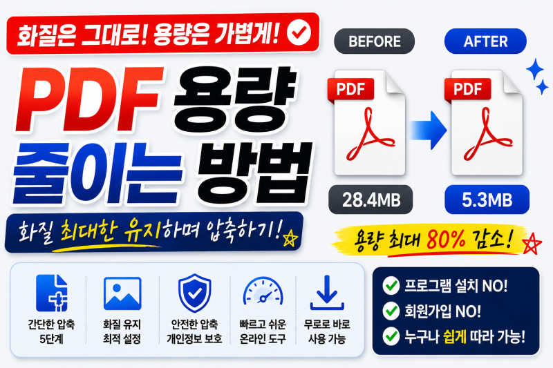 PDF 용량 줄이는 방법｜화질 최대한 유지하면서 파일 크기 줄이기