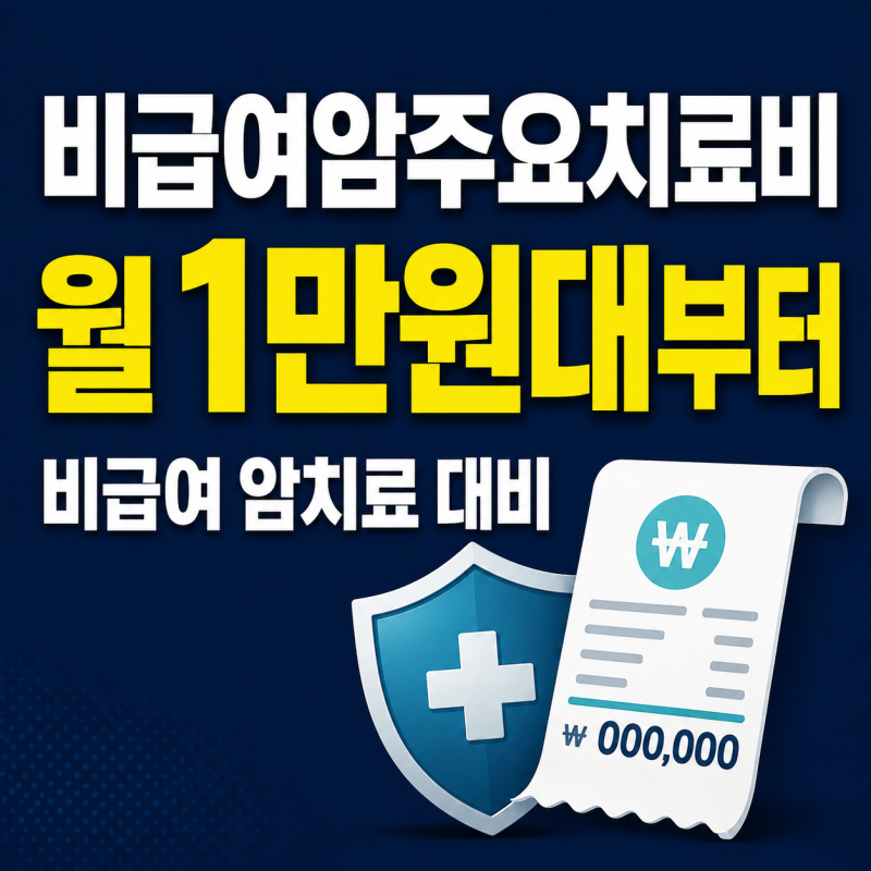 비급여암주요치료비 월 1만원대부터, 비급여 암치료비 보험 지금 준비하세요