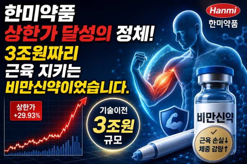 한미약품 상한가 달성의 정체! 3조원짜리 근육 지키는 비만신약이었습니다.