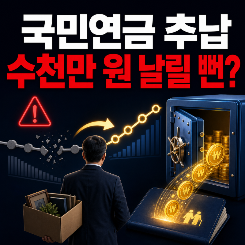 국민연금 추납 신청 조건, 퇴직 후 이걸 몰라 수천만 원 날릴 뻔했습니다