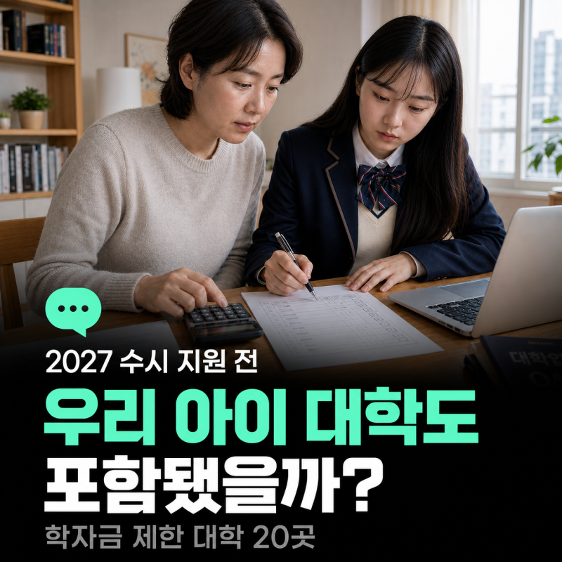 수시 넣기 전 꼭 확인하세요, 국가장학금·학자금대출 제한 대학 20곳
