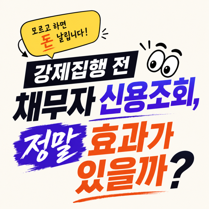 강제집행 전 채무자 신용조회, 정말 효과가 있을까?