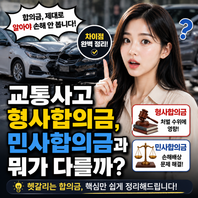 교통사고 형사합의금, 민사합의금과 뭐가 다를까?