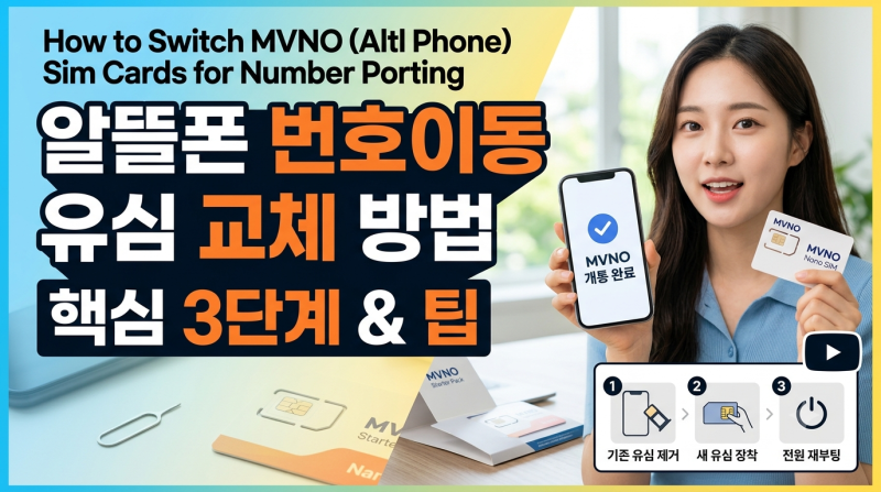 알뜰폰 번호이동 유심 교체 방법