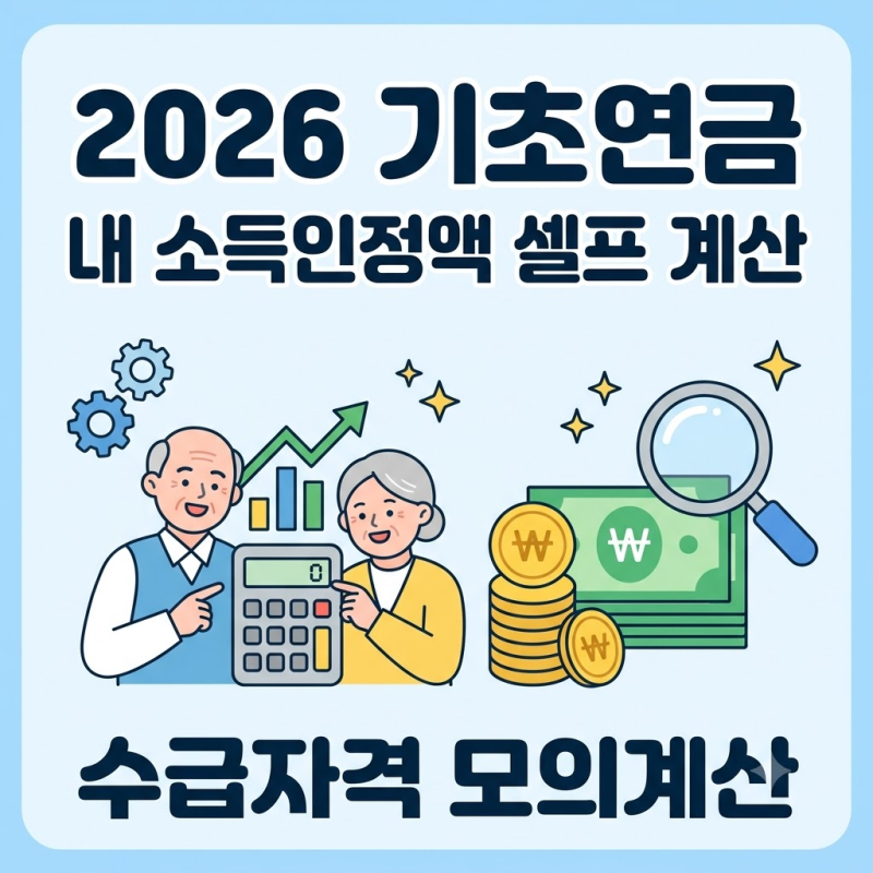 "작년에 아깝게 탈락했다면 올해는 무조건 신청하세요!" 2026 기초연금 수급자격 모의계산 완....