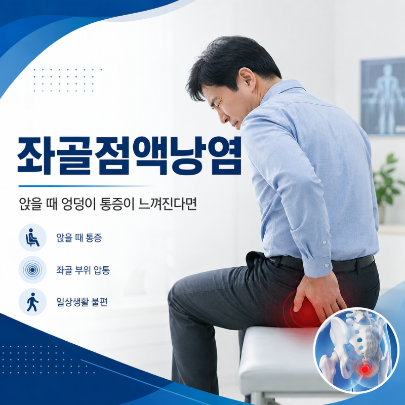 신정동정형외과 오래 앉을 때 엉덩이가 아픈 이유는? 좌골점액낭염