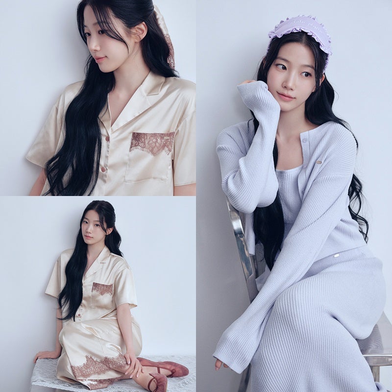 르세라핌 카즈하 옷 패션 화보 속 잠옷 브랜드 젤라또 피케 여름 새틴 파자마 추천