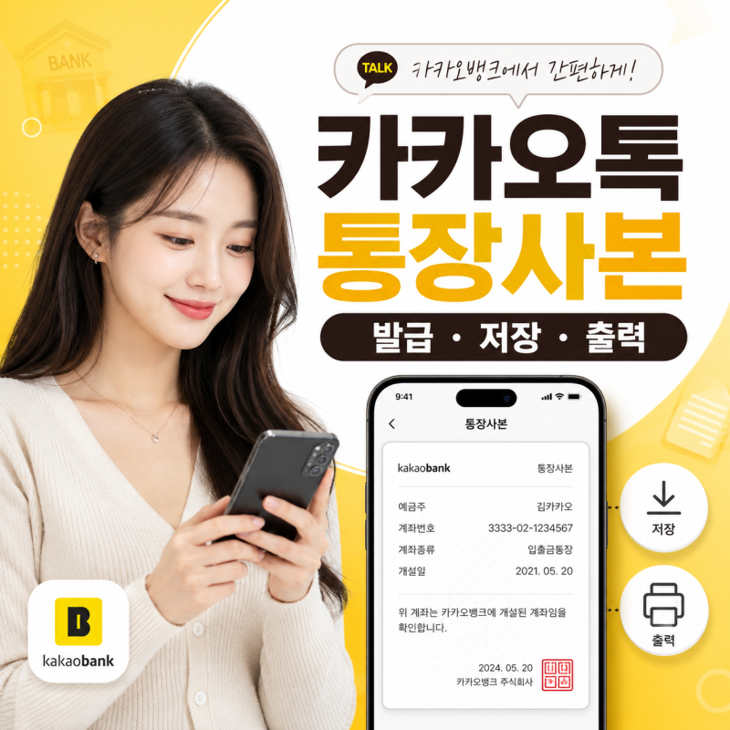 카카오톡 통장사본 어떻게 발급할까? 카카오뱅크 저장·출력 방법