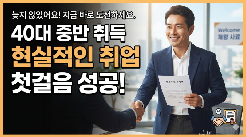 40대 중반 취득 시 현실적인 취업 첫걸음