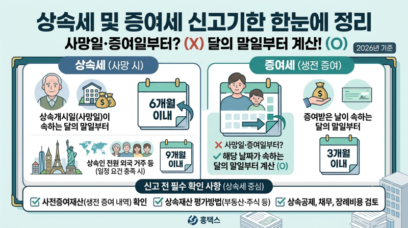 상속세·증여세 신고기한 총정리｜언제까지 신고해야 할까?