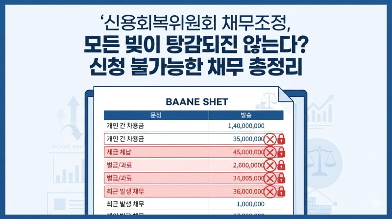 신용회복위원회 채무조정, 모든 빚이 탕감되진 않는다? '신청 불가능한 채무' 총정리