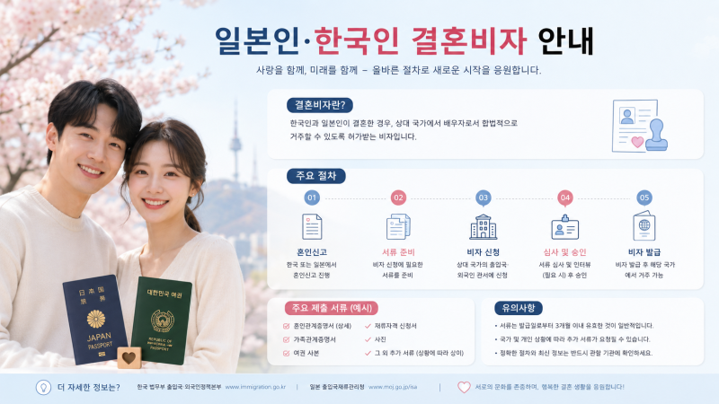 일본인과 결혼하면 일본 결혼비자가 바로 나올까?