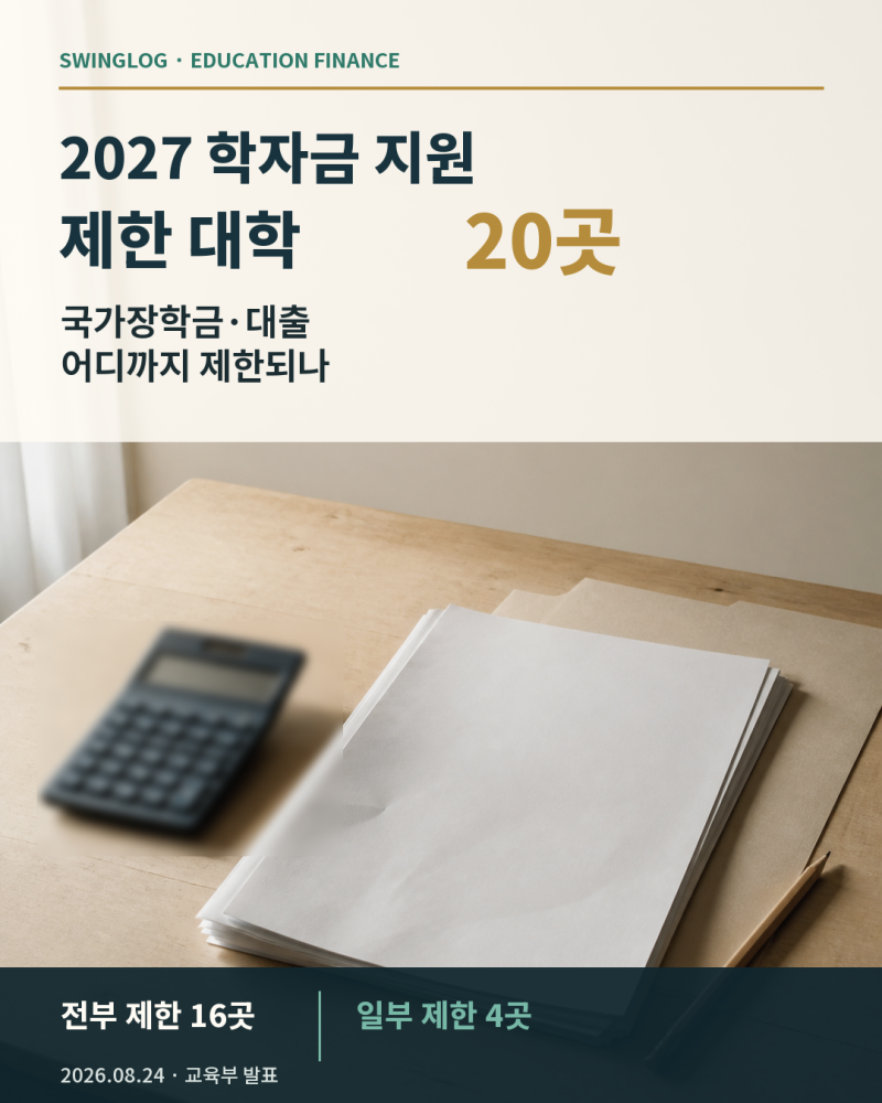2027 학자금 지원 제한 대학 20곳｜국가장학금·대출 전부 막히는 학교는