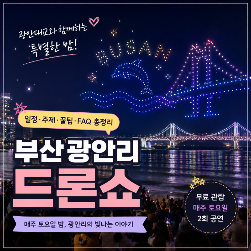 부산 광안리 드론쇼 2026년 공연시간 총정리 주제, 명당, 관람팁까지 한눈에