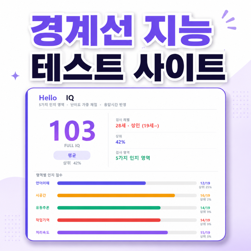 무료 경계선지능 자가테스트 사이트 모음