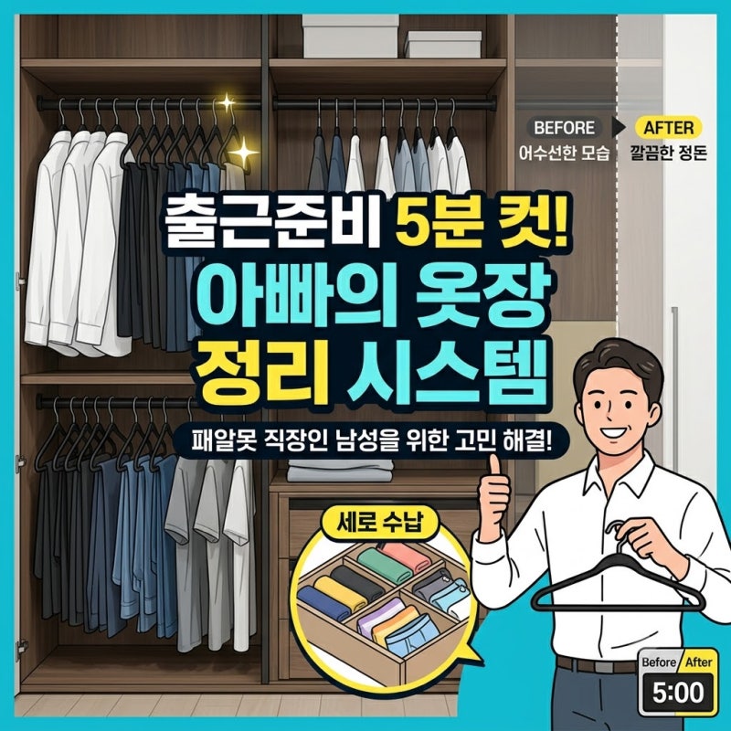 좁은 옷장 깔끔하게 쓰는 법: 패션 알못 남성의 미니멀 옷 정리 시스템